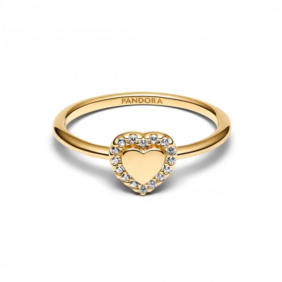 Pandora  - Gravírozható szív glória gyűrű - 163801C01-58