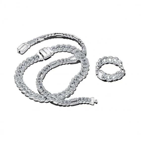 Pandora  - Ovális kubai láncos karkötő - 594227C01-18