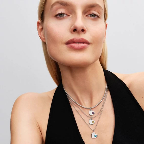 Pandora  - Gravírozható szív türkizkék köves charm - 794295C12