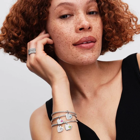 Pandora  - Gravírozható szív tengerkék köves charm - 794295C03