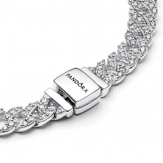 Pandora  - Pavé kubai láncos karkötő - 593008C01-18