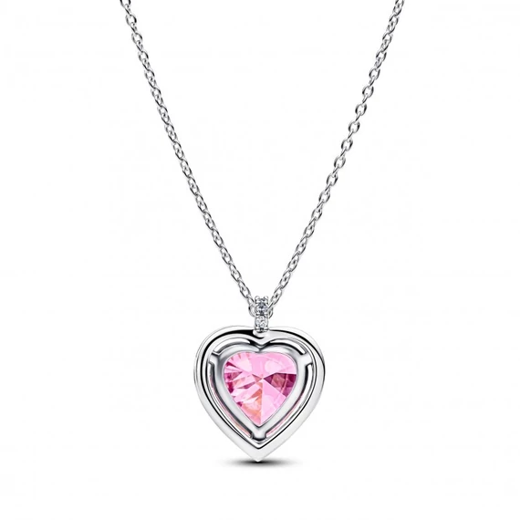Pandora  - Rózsaszín glória szív collier nyaklánc - 394414C01-45
