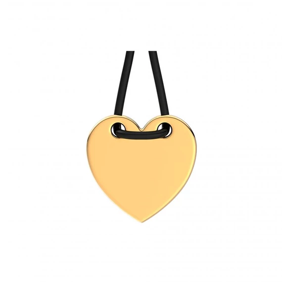 Pandora  -  Gravírozható szív fekete zsinóros sliding karkötő - 564420C01-2