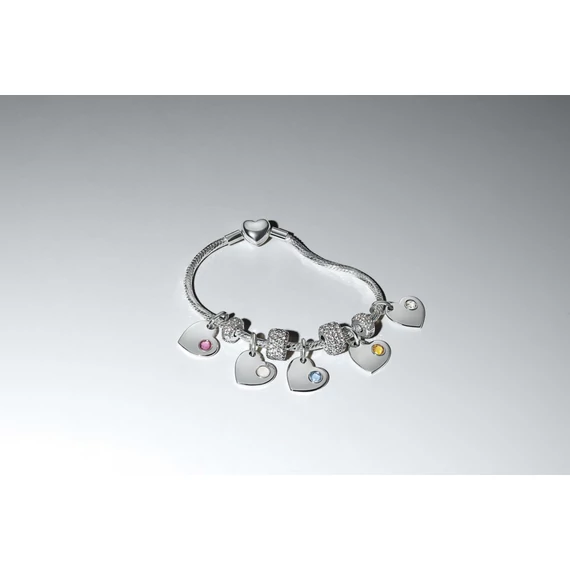 Pandora  - Április gravírozható szív áttetsző köves függő charm - 794295C04