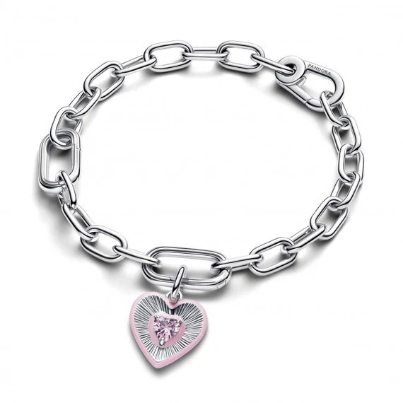 Pandora  - Sugárzó rózsaszín szív medál charm - 794409C01