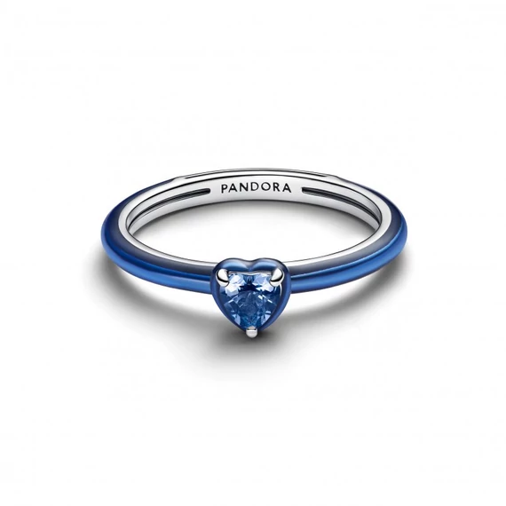 Pandora  - Kék csakra szív gyűrű - 193088C03-56