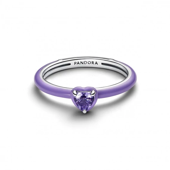 Pandora  - Lila csakra szív gyűrű - 193088C04-54