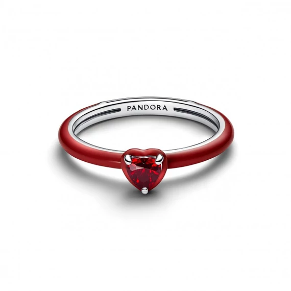 Pandora  - Piros csakra szív gyűrű - 193088C05-48