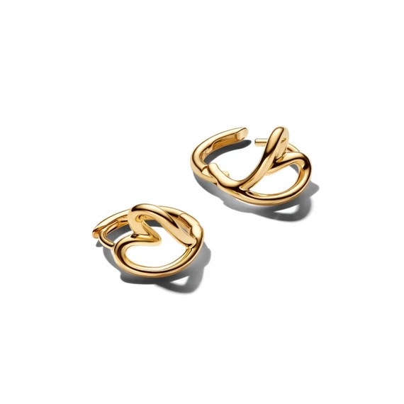 Pandora  - Organikus formájú szív kis méretű karika-fülbevaló - 264359C00