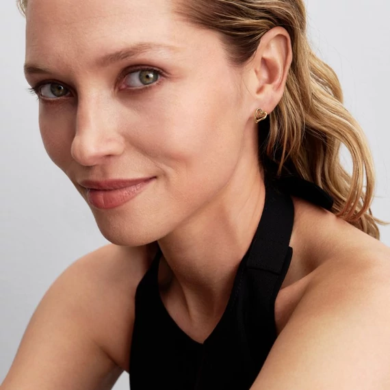 Pandora  - Organikus formájú szív kis méretű karika-fülbevaló - 264359C00