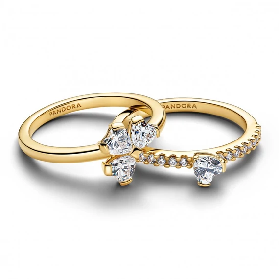 Pandora  - Szikrázó szerencsehozó lóhere szétválasztható gyűrű - 164507C01-54