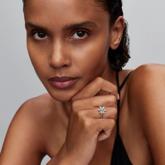 Pandora  - Herbárium szikrázó virág koktélgyűrű - 193000C02-54