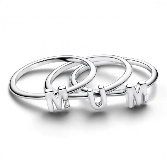 Pandora  - MUM betűk szétválasztható gyűrű - 194458C01-54