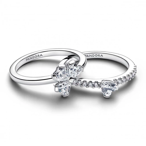 Pandora  - Szikrázó szerencsehozó lóhere szétválasztható gyűrű - 194507C01-54