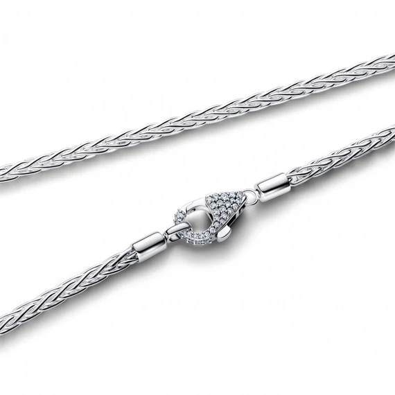 Pandora  - Pavé kapcsos rókafark láncos charm nyaklánc  - 394463C01-45