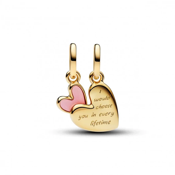 Pandora  - Anya és lánya szétválasztható rózsaszín függő charm  - 763766C01