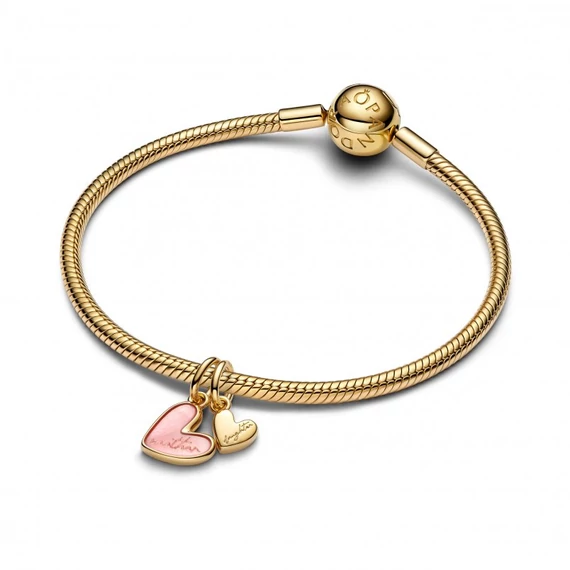 Pandora  - Anya és lánya szétválasztható rózsaszín függő charm  - 763766C01