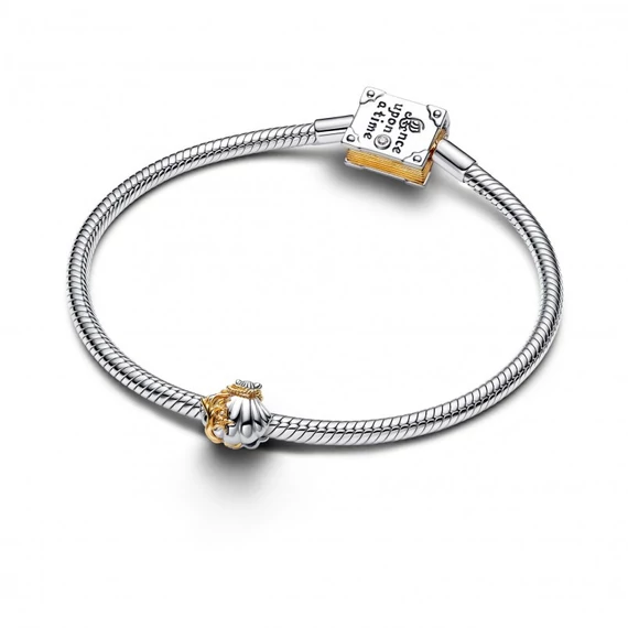 Pandora  - Disney hercegnők Ariel kagylója laboratóriumban növesztett gyémánt kéttónusú charm - 764403C01