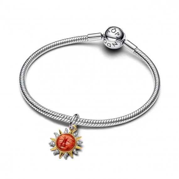 Pandora  - Kéttónusú örvénylő nap függő charm - 764703C01