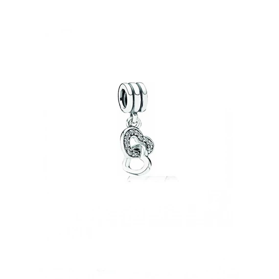 Pandora  - Egymásba kapcsolt szívek függő charm - 791242CZ