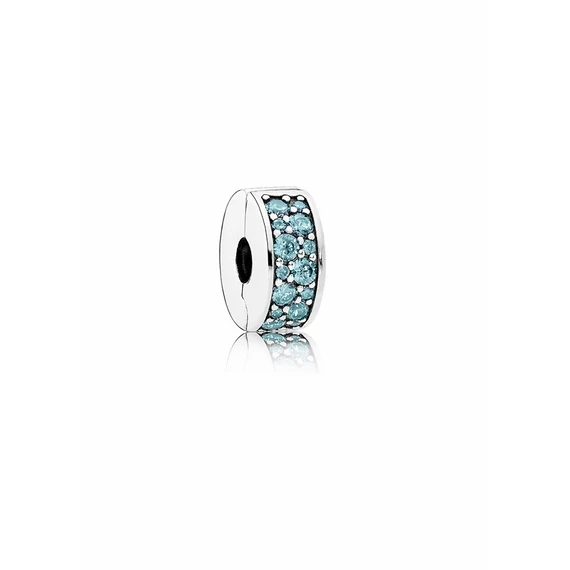 Pandora  - Zöldeskék pavé klip charm - 791817MCZ
