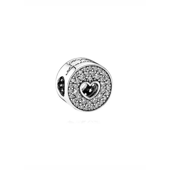Pandora  - Pavé és szív évfordulós charm - 791977CZ
