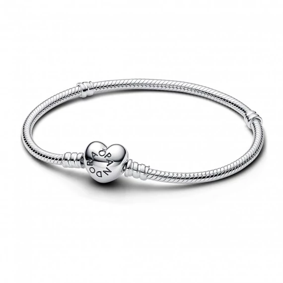 Pandora  - Moments ezüst karkötő szív alakú zárral - 590719-17