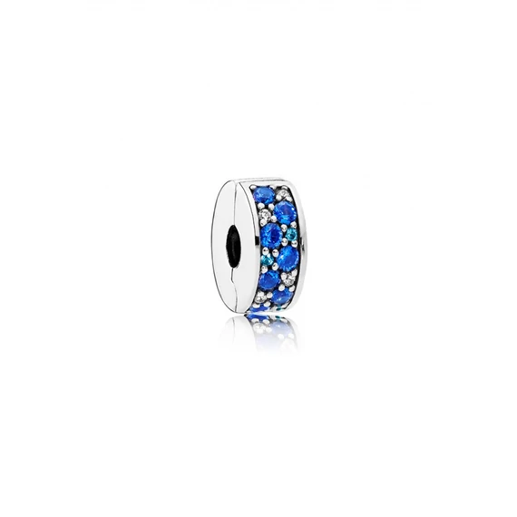 Pandora  - Kék pavé klip charm - 791817NSBMX