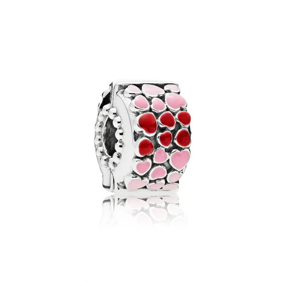 Pandora  - Piros és rózsaszín szív charm - 796594ENMX