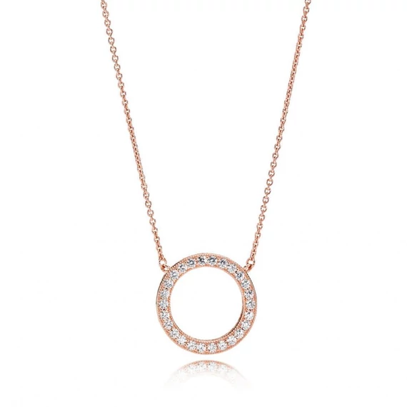 Pandora  - Szikrázó karika nyaklánc - 580515CZ-45