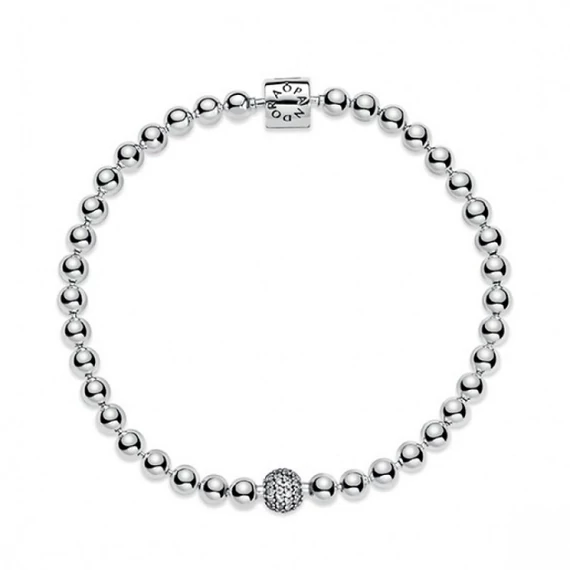 Pandora  - Gyöngy és pavé karkötő - 598342CZ-19
