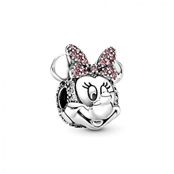 Pandora  - Disney Minnie Egér rózsaszín pavé masni klip charm - 797496CZS