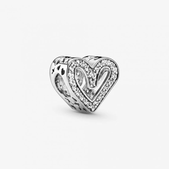 Pandora  - Szikrázó szabadkézi szív charm - 798692C01