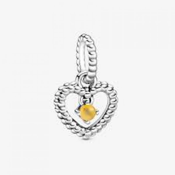 Pandora  - Mézszínű szív függő charm - 798854C11
