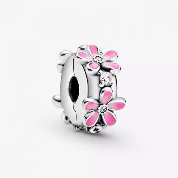 Pandora  - Rózsaszín százszorszép klip charm - 798809C01