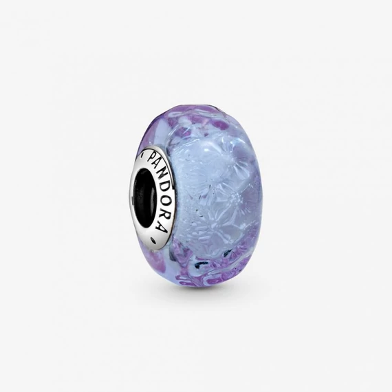 Pandora  - Hullámos színjátszó lila muránói üveg charm - 798875C00