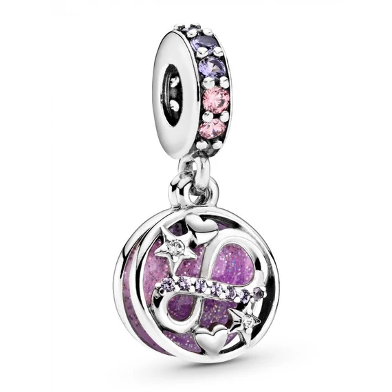 Pandora  - Csillámló végtelen szívek és csillagok függő charm - 798829C01