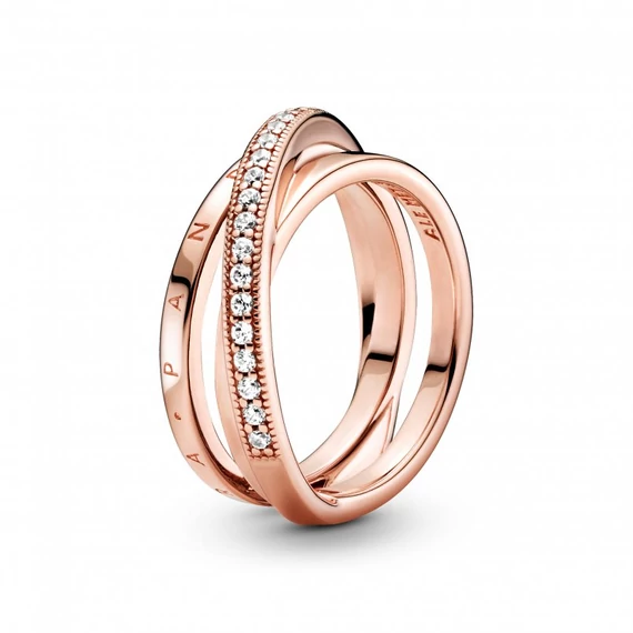 Pandora  - Összefonódó pavé karikagyűrű - 189057C01-58