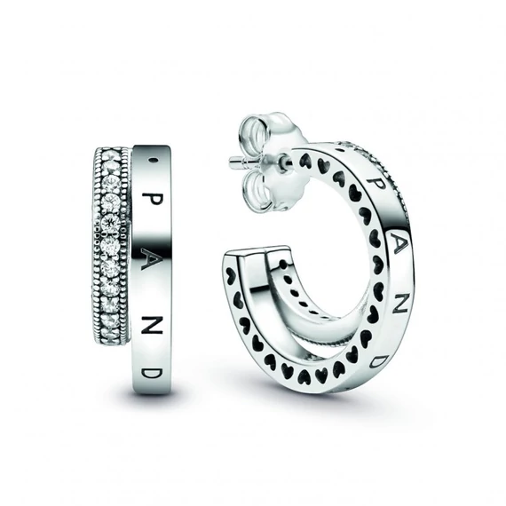 Pandora  - Pavé dupla karika fülbevaló - 299056C01