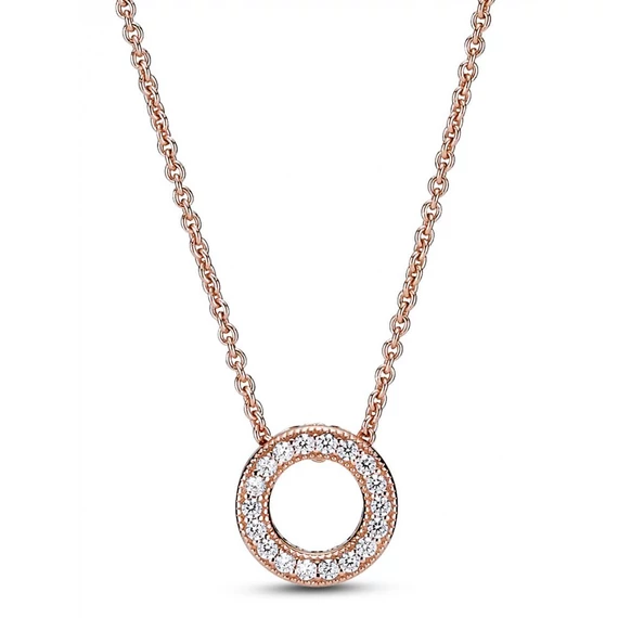 Pandora  - Pandora logó pavé karika collier nyaklánc - 387436C01-45