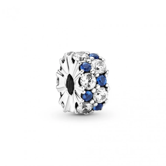 Pandora  - Áttetsző és kék szikrázó klip charm - 799171C01