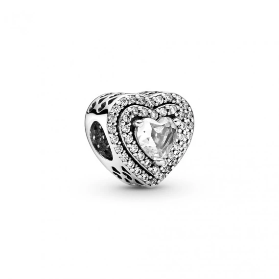 Pandora  - Szikrázó lapos szívek charm - 799218C01