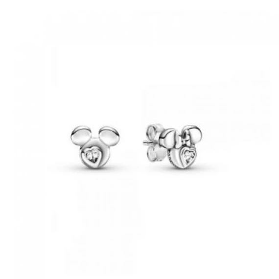 Pandora  - Disney Mickey Egér és Minnie Egér sziluett gombfülbevalók - 299258C01