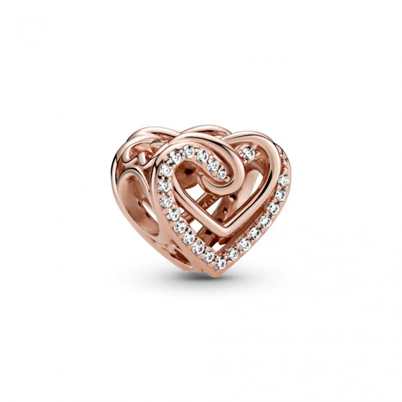 Pandora  - Szikrázó összefonódó szívek charm - 789270C01