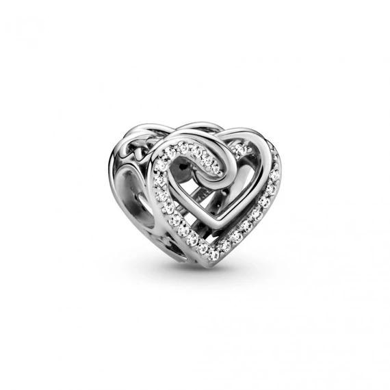 Pandora  - Szikrázó összefonódó szívek charm - 799270C01