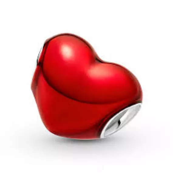 Pandora  - Metál hatású piros szív charm - 799291C02