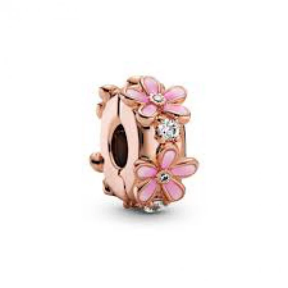 Pandora  - Rózsaszín százszorszép spacer klip charm - 788809C01