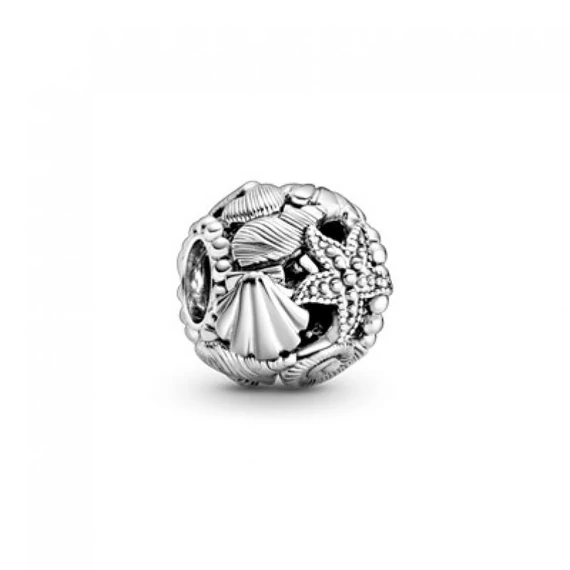 Pandora  - Áttört tengeri csillag, kagyló és szív charm - 798950C00