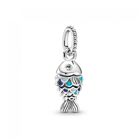 Pandora  - Kék pikkelyes hal függő charm  - 799428C01