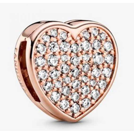 Pandora  - Pavé szív klip charm - 788684C01